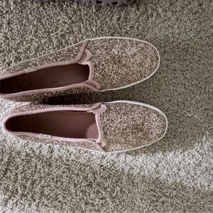 Keds Women's Rose Gold Glitter Slip-On Sneakers